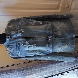 Plus Size Denim Miniskirt and Jacket.